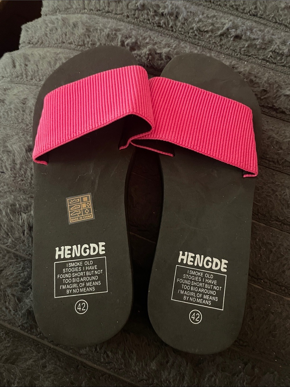 Hengde Hot Pink Slides Womens Size 42/11-